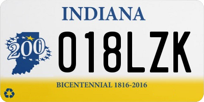 IN license plate 018LZK