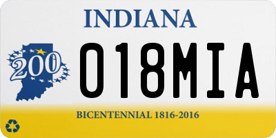 IN license plate 018MIA