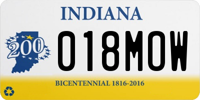 IN license plate 018MOW