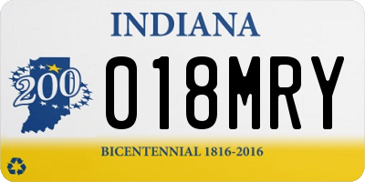IN license plate 018MRY