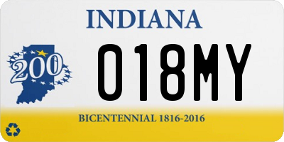 IN license plate 018MY
