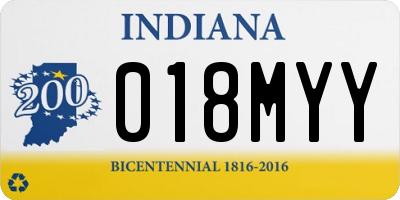IN license plate 018MYY