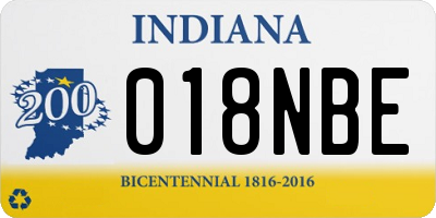 IN license plate 018NBE