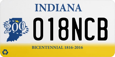 IN license plate 018NCB