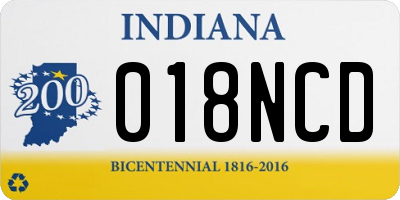 IN license plate 018NCD