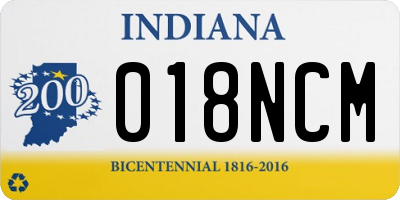 IN license plate 018NCM