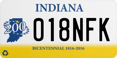 IN license plate 018NFK