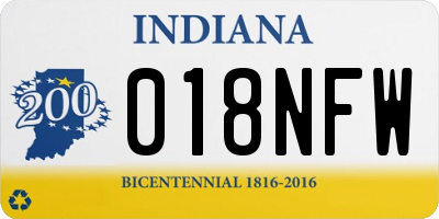 IN license plate 018NFW