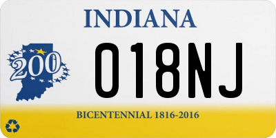 IN license plate 018NJ