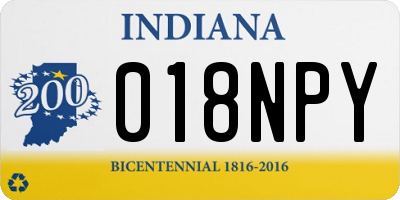 IN license plate 018NPY