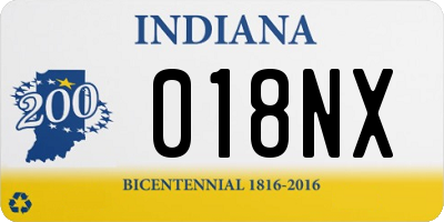 IN license plate 018NX