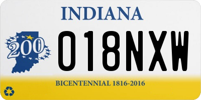 IN license plate 018NXW