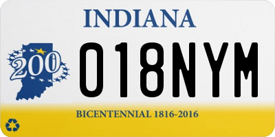 IN license plate 018NYM