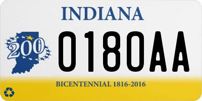 IN license plate 018OAA