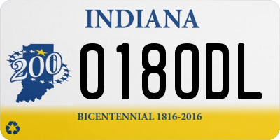 IN license plate 018ODL
