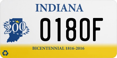 IN license plate 018OF