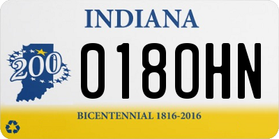 IN license plate 018OHN