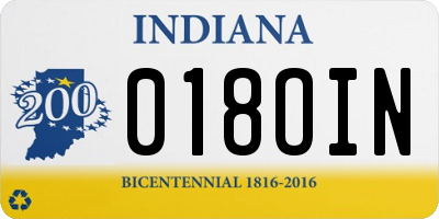 IN license plate 018OIN