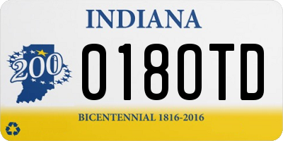 IN license plate 018OTD