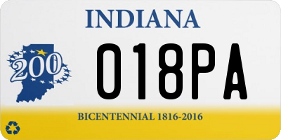 IN license plate 018PA