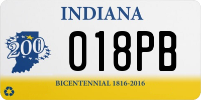 IN license plate 018PB