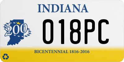 IN license plate 018PC