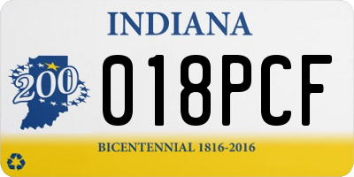 IN license plate 018PCF