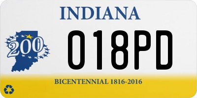 IN license plate 018PD