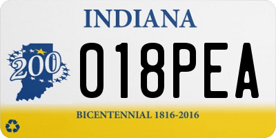 IN license plate 018PEA