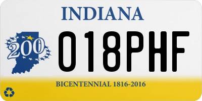 IN license plate 018PHF