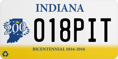 IN license plate 018PIT
