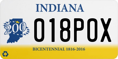 IN license plate 018POX
