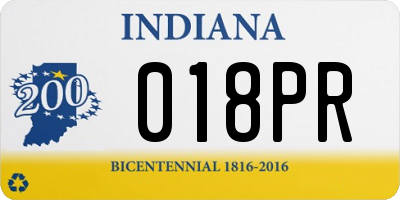 IN license plate 018PR