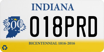 IN license plate 018PRD