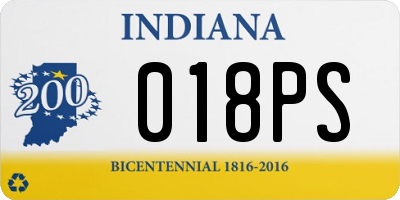 IN license plate 018PS