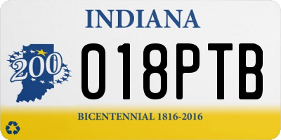 IN license plate 018PTB