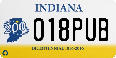IN license plate 018PUB