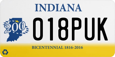 IN license plate 018PUK