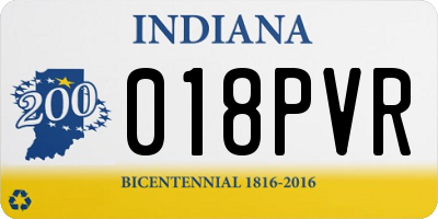 IN license plate 018PVR