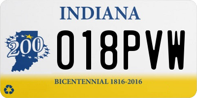 IN license plate 018PVW