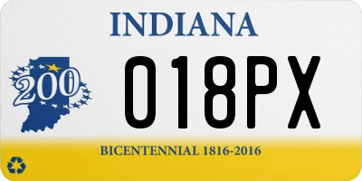 IN license plate 018PX