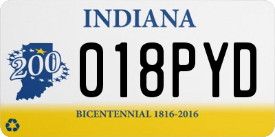 IN license plate 018PYD