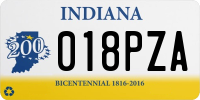 IN license plate 018PZA