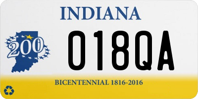 IN license plate 018QA