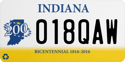 IN license plate 018QAW