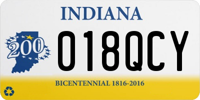 IN license plate 018QCY