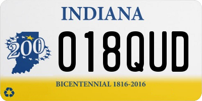 IN license plate 018QUD