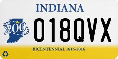 IN license plate 018QVX