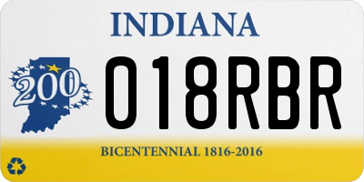 IN license plate 018RBR