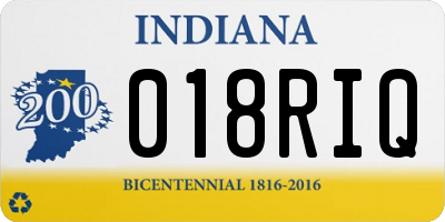 IN license plate 018RIQ